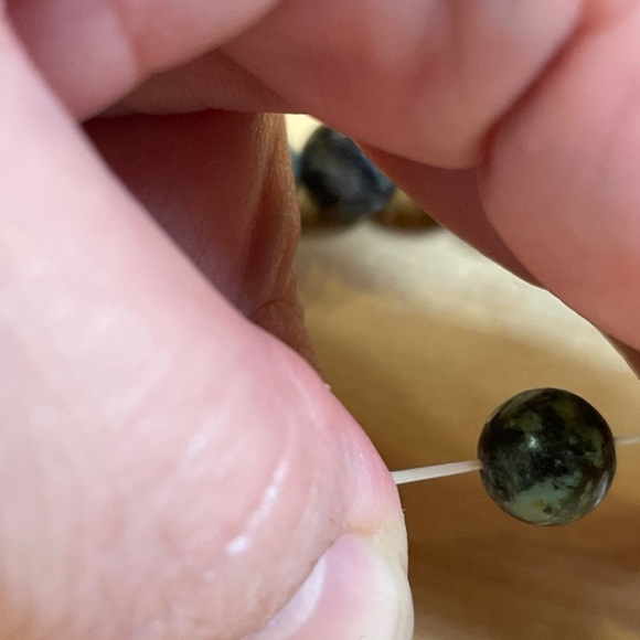 Men & Women African Turquoise (semi-precious stone) Bracelet w/ Sterling Silver - Picture 7 of 7